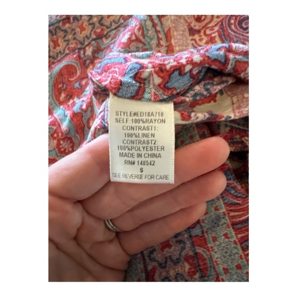 NWT Aratta Silent Journey Magical Creature Dress Sz S Embroidered Linen Coral - Picture 16 of 16